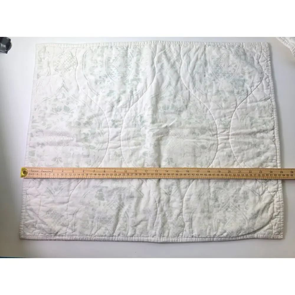 THRESHOLD Green Quilted Floral STANDARD Pillow Sham Set of 2